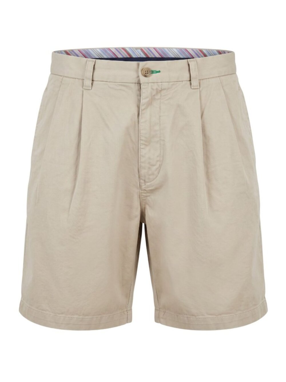 Tommy Hilfiger Mens Beige Pleated Chino Shorts Size 34